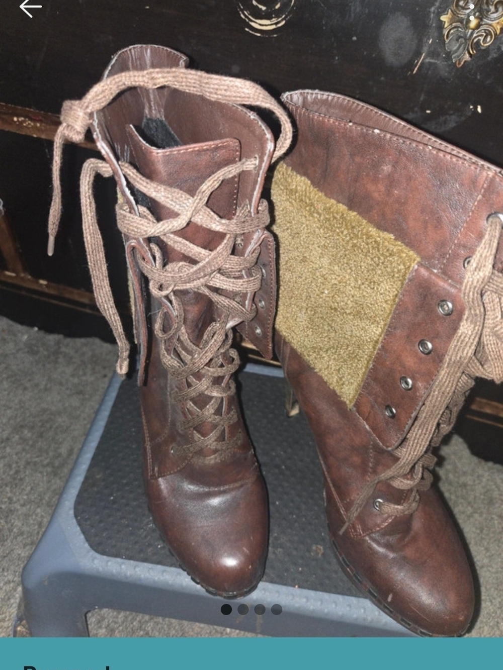 Women’s Brown Lace-Up Combat Boots